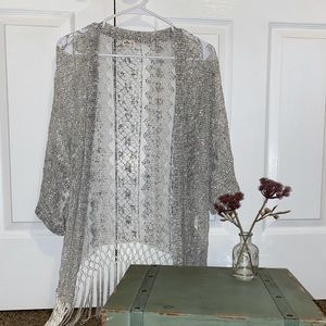 Hollister XS/S gray/shear cardigan.